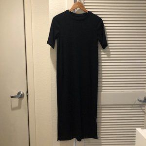 Black Ribbed Midi Dress